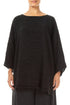 Relaxed Crinkled Black Silk Linen Blouse 1