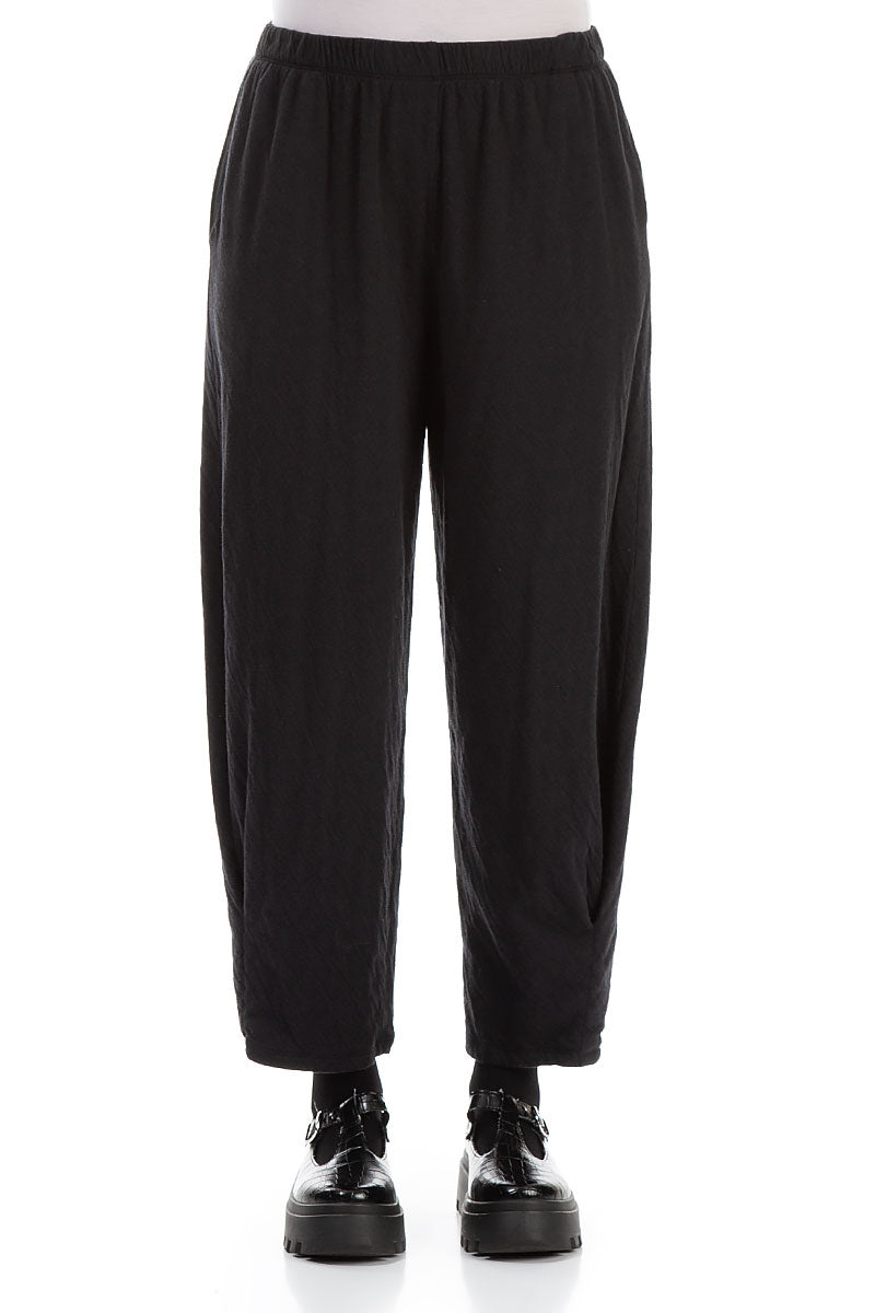 Relaxed Grey Wavy Cotton Trousers