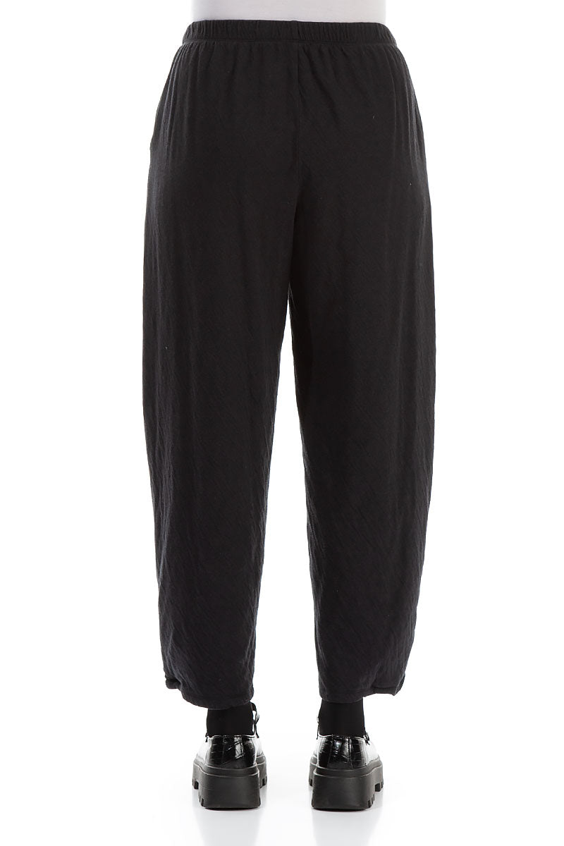 Relaxed Grey Wavy Cotton Trousers