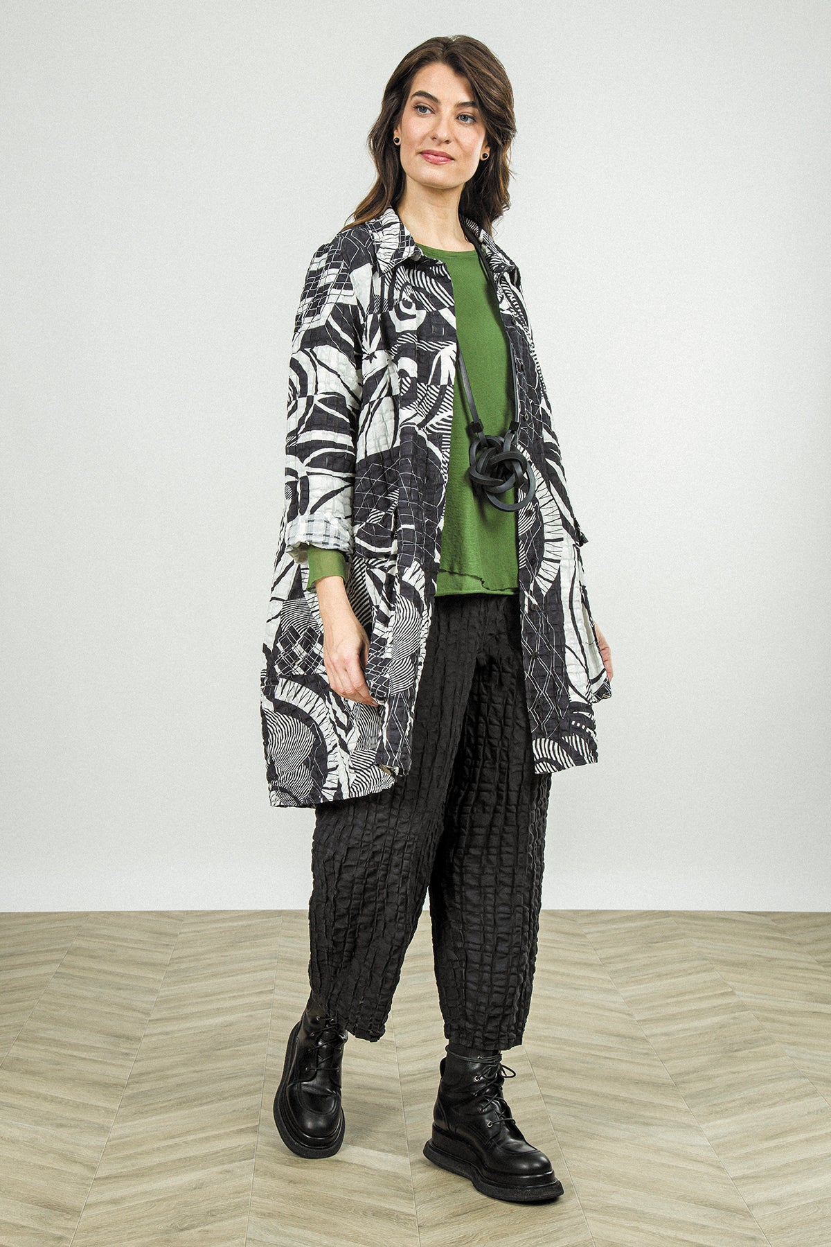 Relaxed Orbit Checkered Linen Cotton Jacket