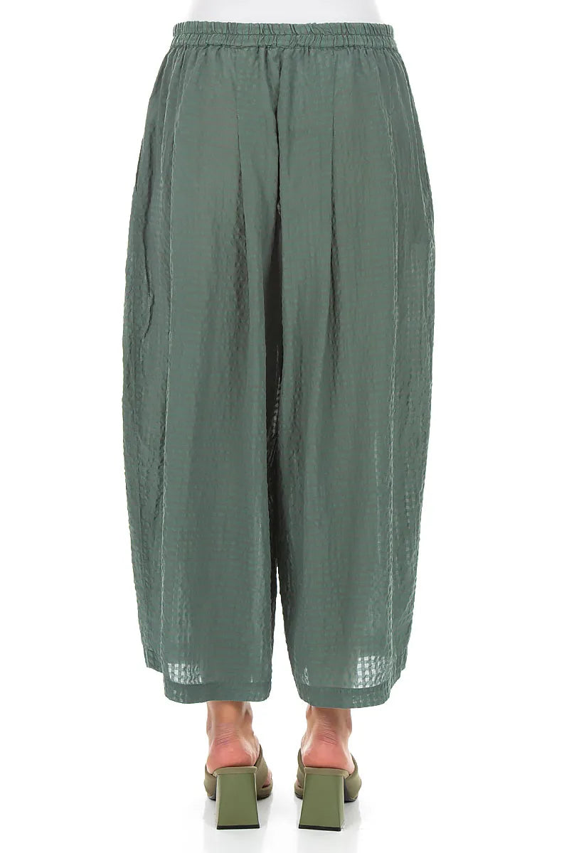 Relaxed Sage Textured Silk Trousers
