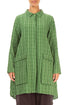 Relaxed Shamrock Green Checkered Linen Cotton Jacket 1