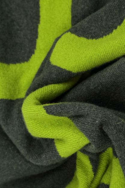 Reversible Lime Green &amp; Charcoal Soft Wool Scarf