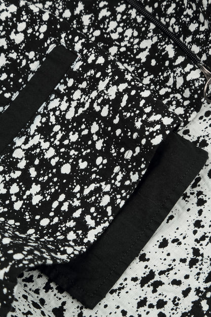Reversible Speckled Black White Cotton Gilet 6