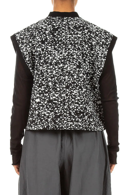 Reversible Speckled Black White Cotton Gilet 2