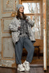 Reversible Speckled Black White Cotton Jacket Coat 1