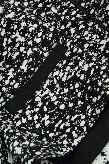 Reversible Speckled Black White Cotton Jacket Coat
