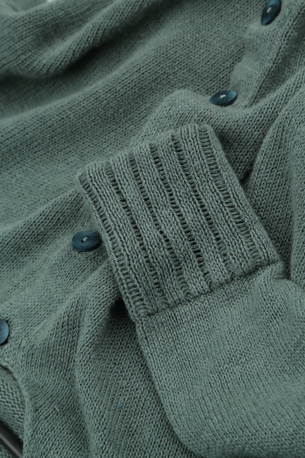 Ribbed Hem Sage Linen Cardigan 6