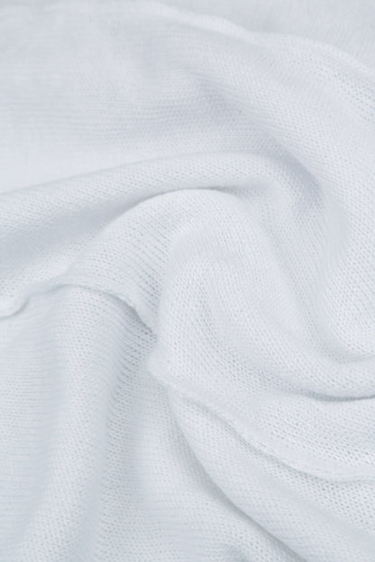 Ribbed Hem White Linen Cardigan 5