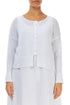 Ribbed Hem White Linen Cardigan 1