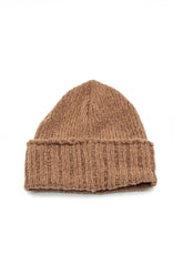 Ribbed Mélange Caramel Wool Beanie Hat 4