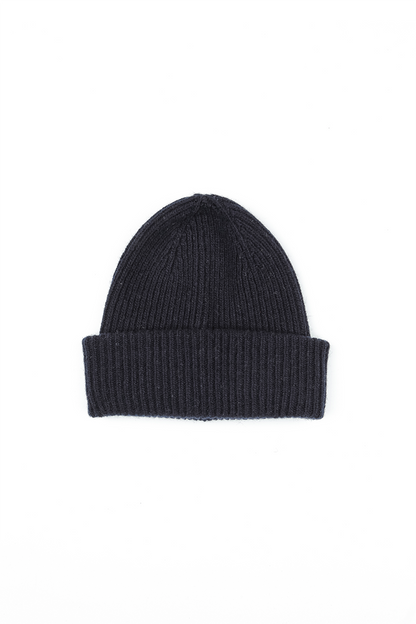 Navy Soft Wool Beanie Hat 4
