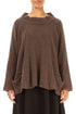 Ribbed Neck Brown Wool Sweater 1