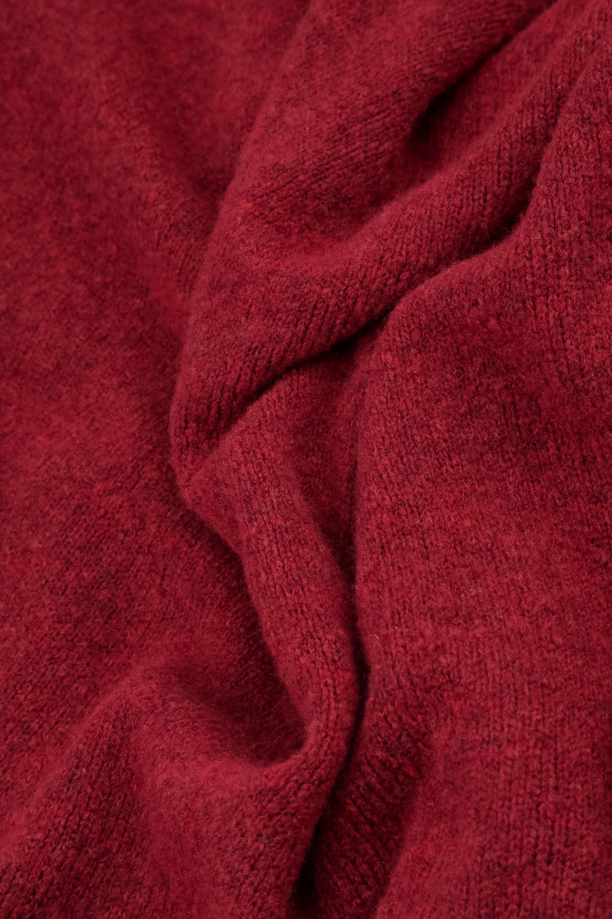 Ribbed Neck Ruby Red Wool Sweater 5