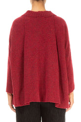 Ribbed Neck Ruby Red Wool Sweater 2