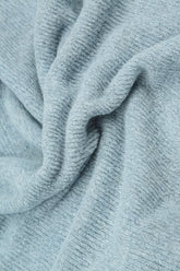 Ribbed Neck Silver Blue Wool Sweater 5