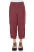 Roll Up Antique Ruby Linen Trousers 1
