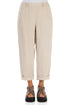 Roll Up Beige Linen Trousers 1