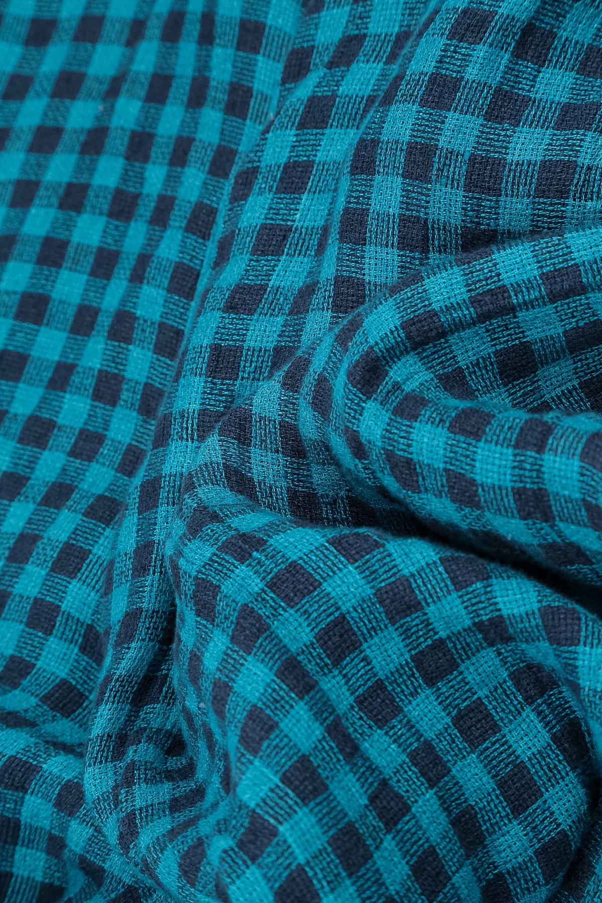 Roll Up Blue Check Linen Trousers