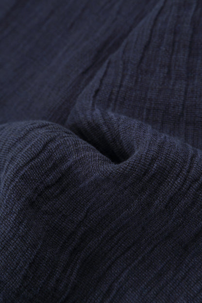 Roll Up Blue Violet Mélange Linen Trousers