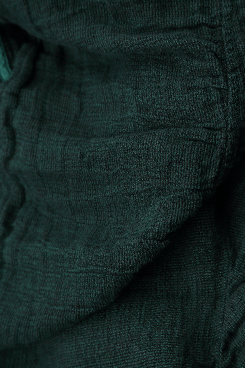 Roll Up Emerald Mélange Linen Trousers