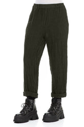 Roll Up Forest Mist Mélange Linen Trousers 3