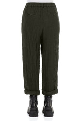 Roll Up Forest Mist Mélange Linen Trousers 2