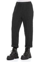 Roll Up Graphite Mélange Linen Trousers 3