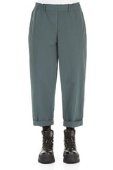 Roll Up Peacock Cotton Twill Trousers 1