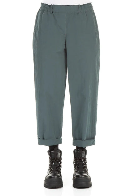 Roll Up Peacock Cotton Twill Trousers 1