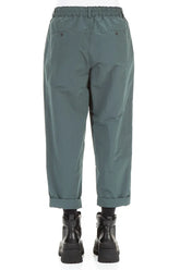 Roll Up Peacock Cotton Twill Trousers 2