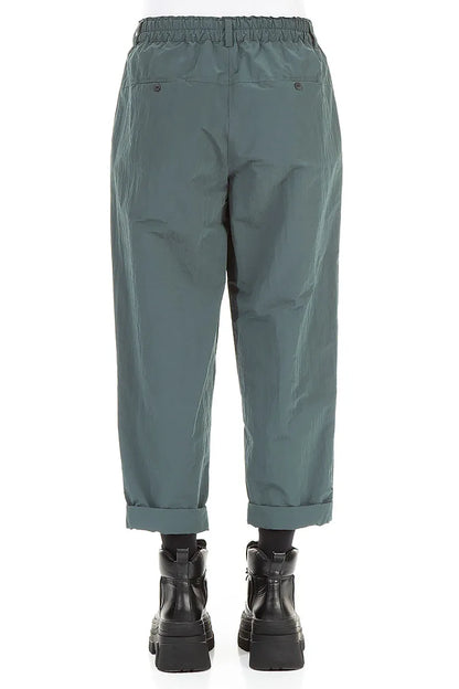 Roll Up Peacock Cotton Twill Trousers 2