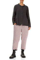 Roll Up Pink Check Linen Trousers 4