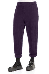 Roll Up Royal Purple Mélange Linen Trousers 3
