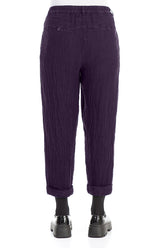 Roll Up Royal Purple Mélange Linen Trousers 2
