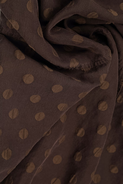 Roll Up Truffle Brown Dotty Silk Trousers 6