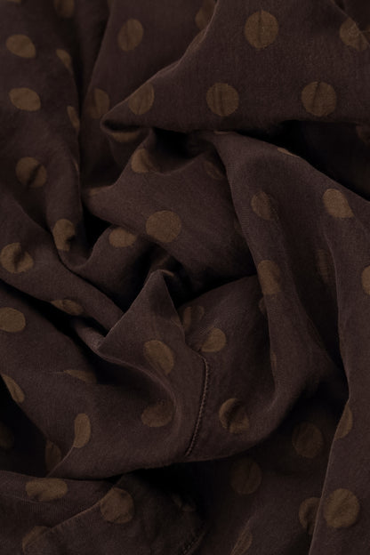 Roll Up Truffle Brown Dotty Silk Trousers 5