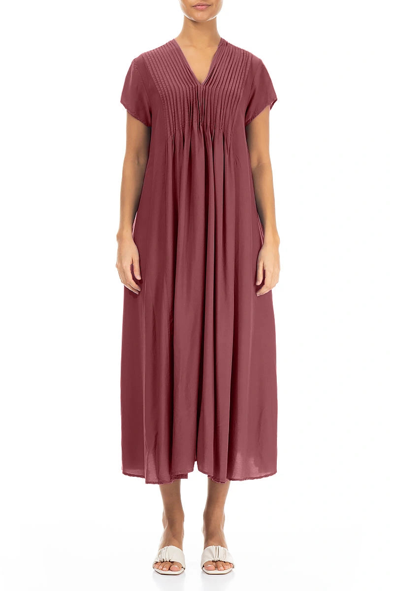 Romantic Antique Ruby Silk Bamboo Dress