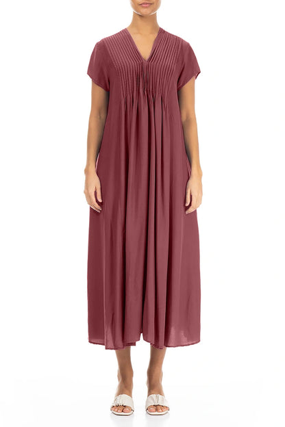 Romantic Antique Ruby Silk Bamboo Dress