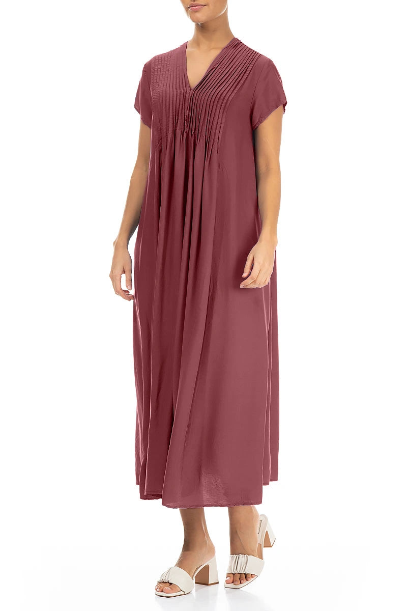 Romantic Antique Ruby Silk Bamboo Dress