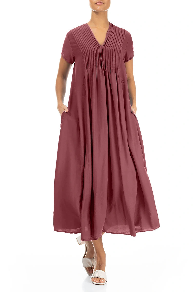 Romantic Antique Ruby Silk Bamboo Dress