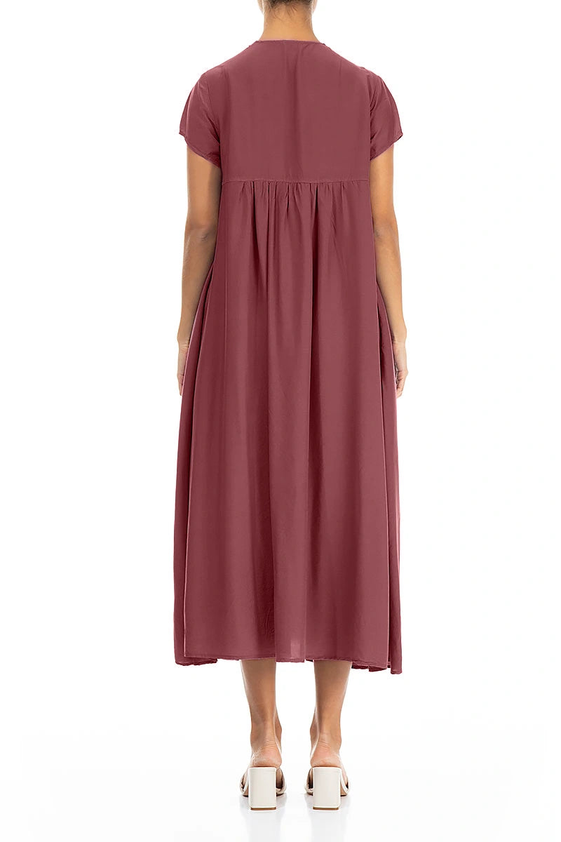 Romantic Antique Ruby Silk Bamboo Dress