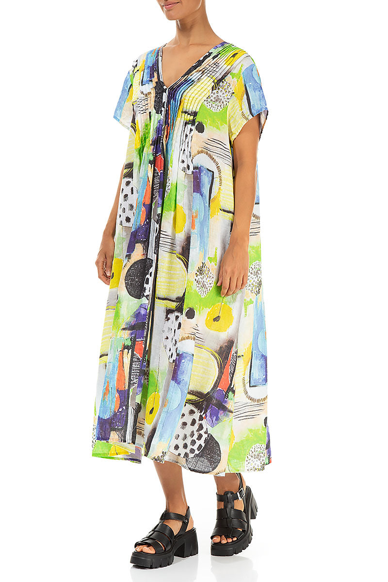 Romantic Artmaze Linen Dress 3