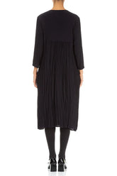 Romantic Black Crumpled Viscose Dress 2