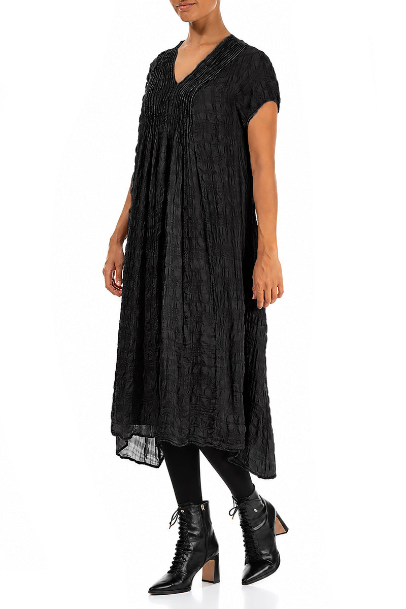 Romantic Black Light Silk Dress