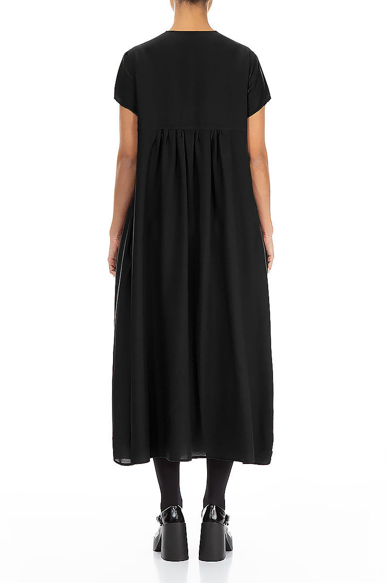 Romantic Black Silk Bamboo Dress