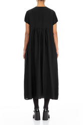 Romantic Black Silk Bamboo Dress 2