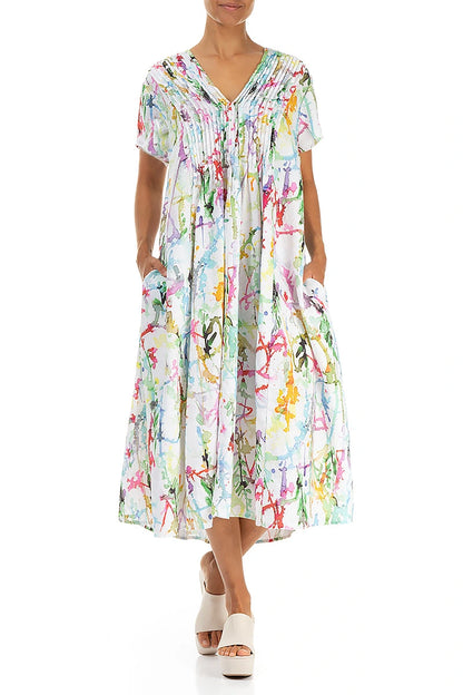 Romantic Colour Splash Linen Dress 4