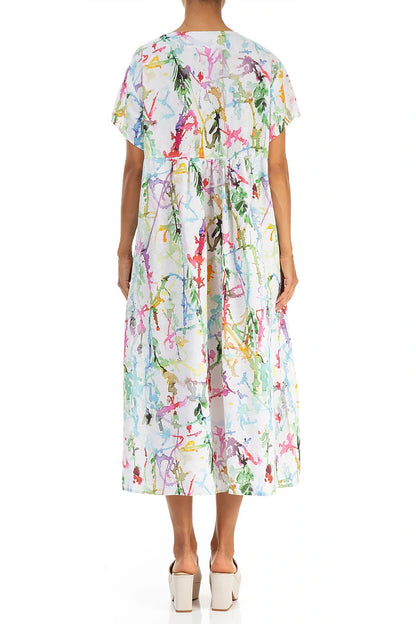 Romantic Colour Splash Linen Dress 2