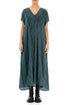 Romantic Crinkled Deep Turquoise Silk Dress 1
